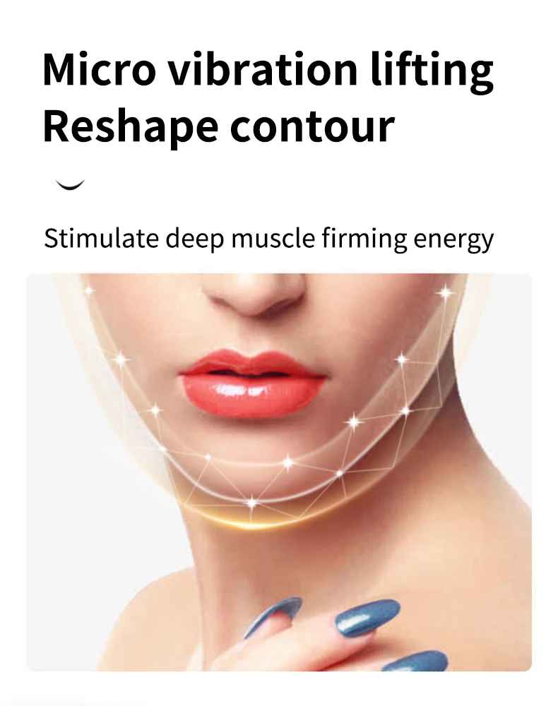 LED Photon Therapy Facial Slimming Vibration Massager Facial Lifting,Facial Heated Double Chin V Face Device ce