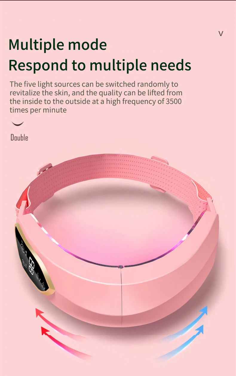 LED Photon Therapy Facial Slimming Vibration Massager Facial Lifting,Facial Heated Double Chin V Face Device ce