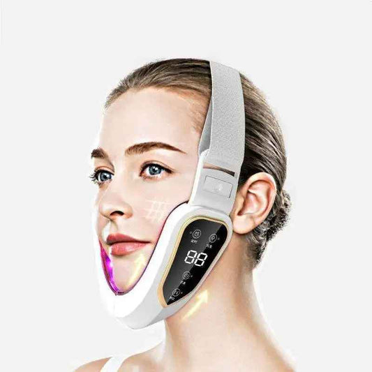At-home facelift device for firming jawline and contouring