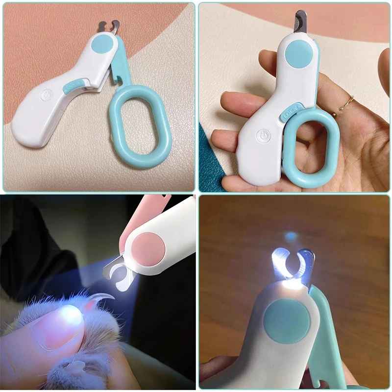 Professional pet nail clipper with LED light for cats and small dogs