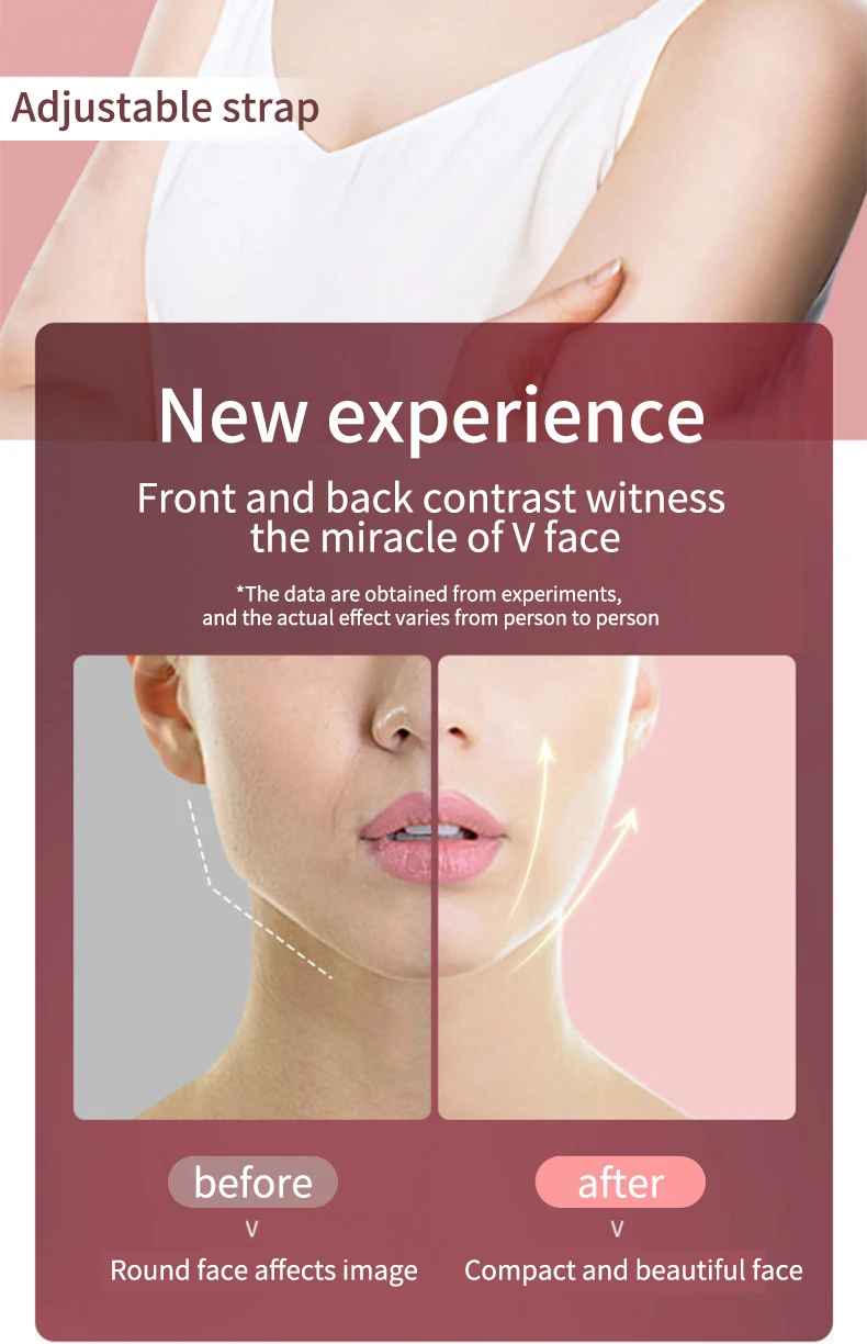 LED Photon Therapy Facial Slimming Vibration Massager Facial Lifting,Facial Heated Double Chin V Face Device ce