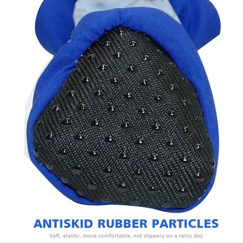4pcs Waterproof Dog Shoes Anti-Slip Rain Boots for Small Dogs & Cats