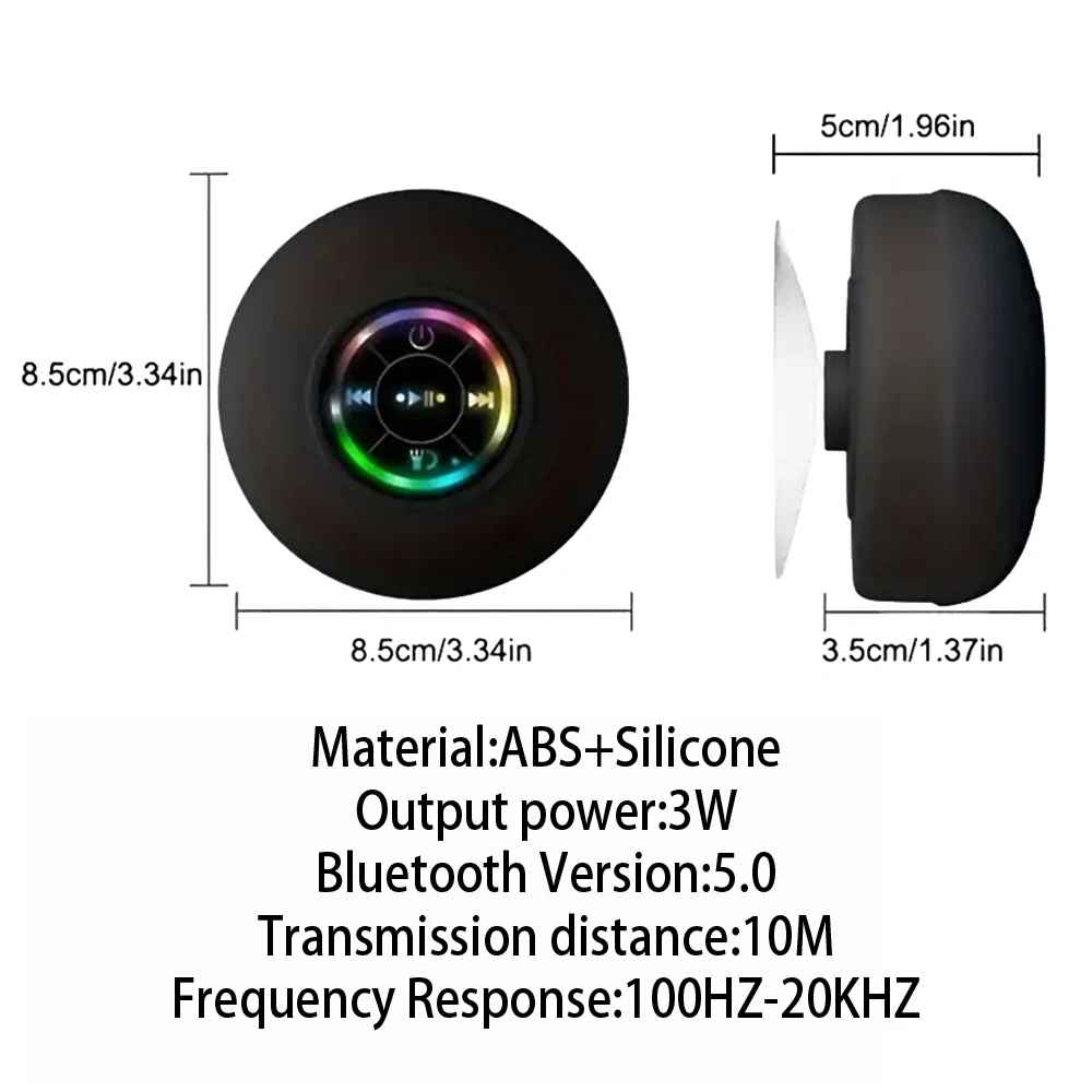 Portable Wireless Bluetooth Speaker with LED & IPX4 Waterproofing