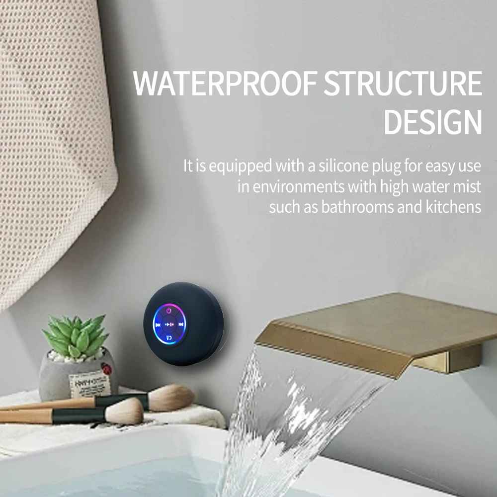 Portable Wireless Bluetooth Speaker with LED & IPX4 Waterproofing