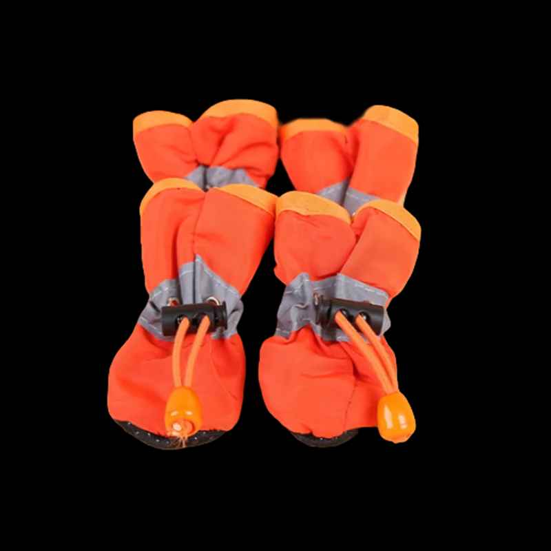 4pcs Waterproof Dog Shoes Anti-Slip Rain Boots for Small Dogs & Cats
