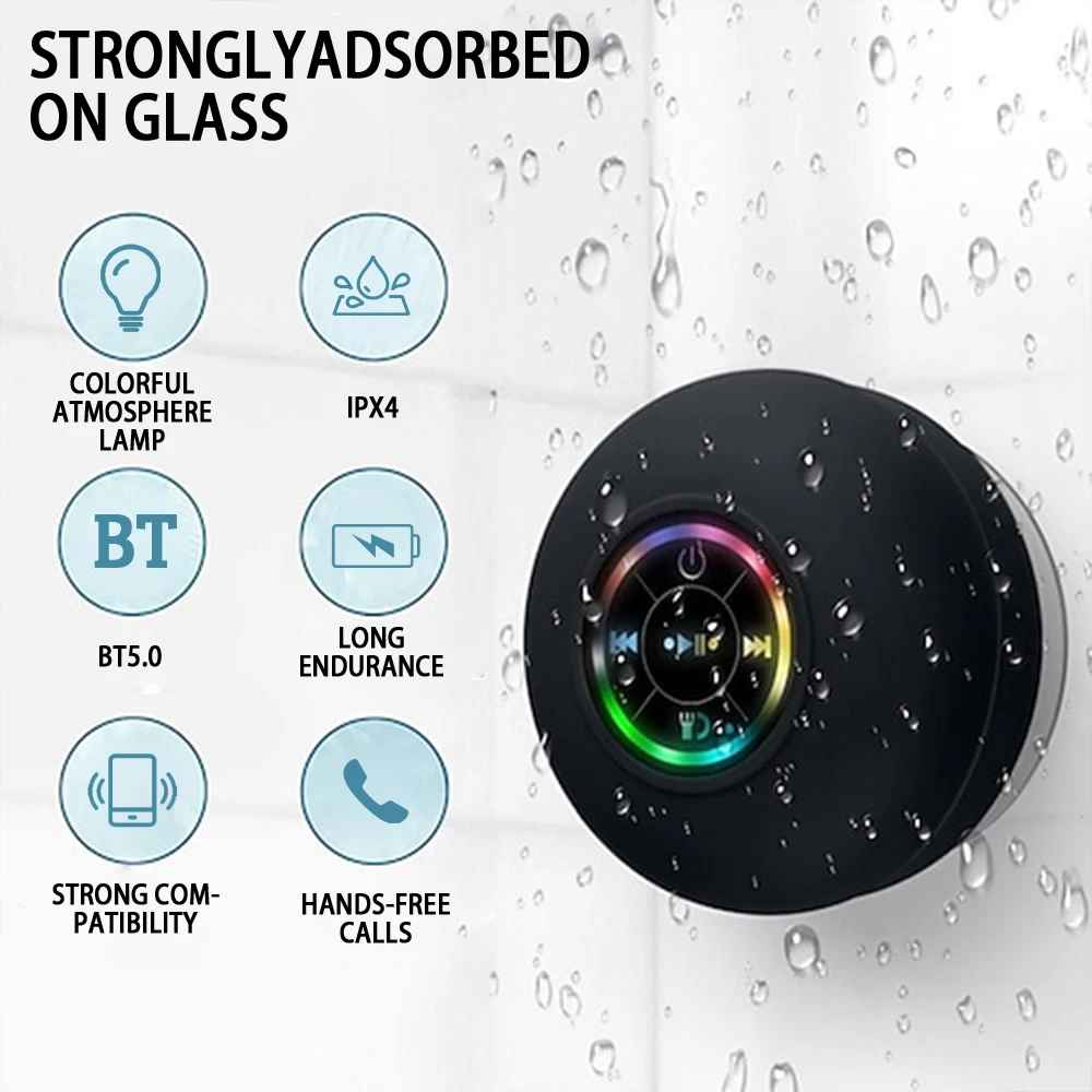 Compact Bluetooth 5.0 speaker with built-in microphone for hands-free calls