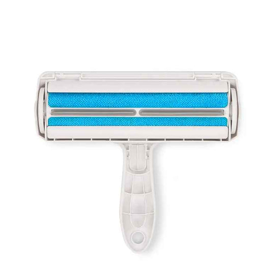 Close-up of pet fur remover roller tool for furniture and upholstery